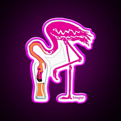 Flamingo Ing Going Gone Beer Bar Decor Led Neon Sign Rgb Color - Neon sign mounted on wall in room