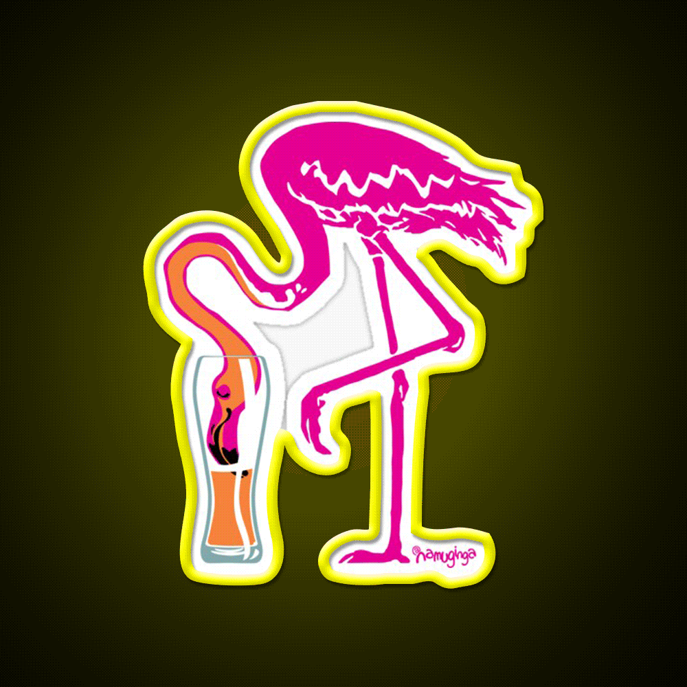 Flamingo Ing Going Gone Beer Bar Decor Led Neon Sign Rgb Color - Custom LED neon sign front view