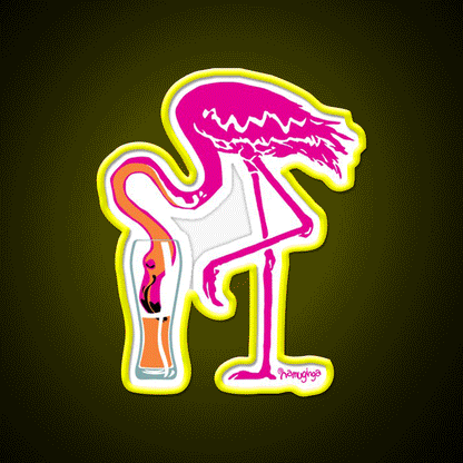 Flamingo Ing Going Gone Beer Bar Decor Led Neon Sign Rgb Color - Custom LED neon sign front view