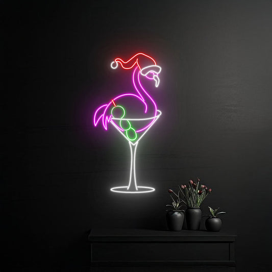 Flamingo Martini Led Sign