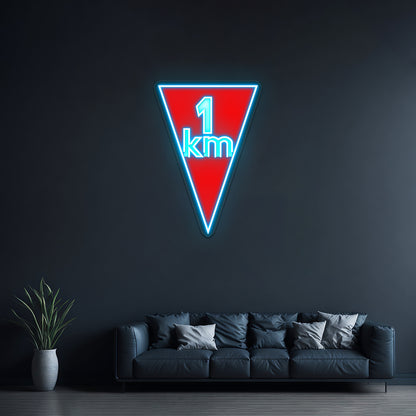 Flamme Rouge Artwork Personalized Light Up Sign - Size and dimension reference