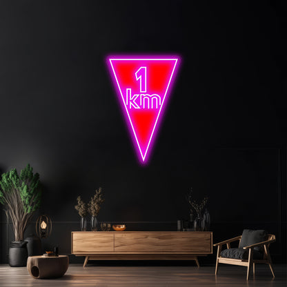 Flamme Rouge Artwork Personalized Light Up Sign - LED neon sign close-up detail