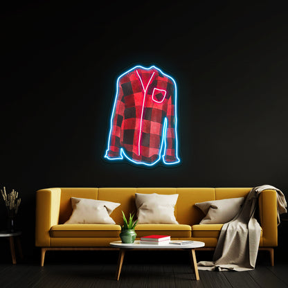 Flannel Shirt Cozy Vibes Neon Signs For Sale