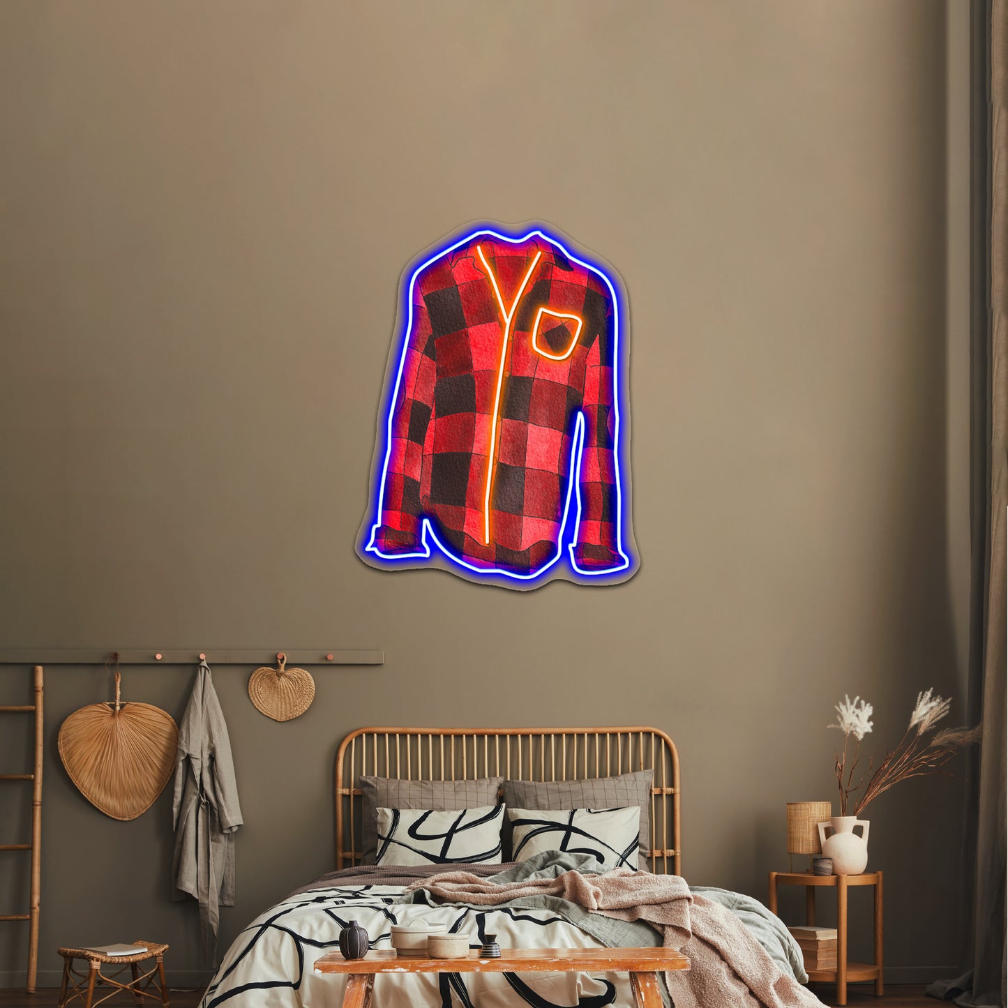 Flannel Shirt Cozy Vibes Neon Signs For Sale