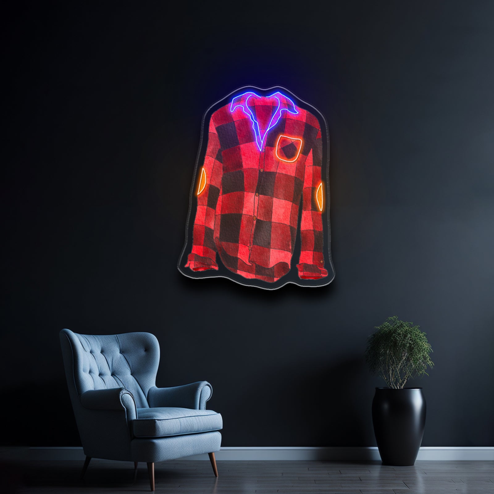 Flannel Shirt Cozy Vibes Neon Signs For Sale
