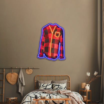 Flannel Shirt Cozy Vibes Neon Signs For Sale