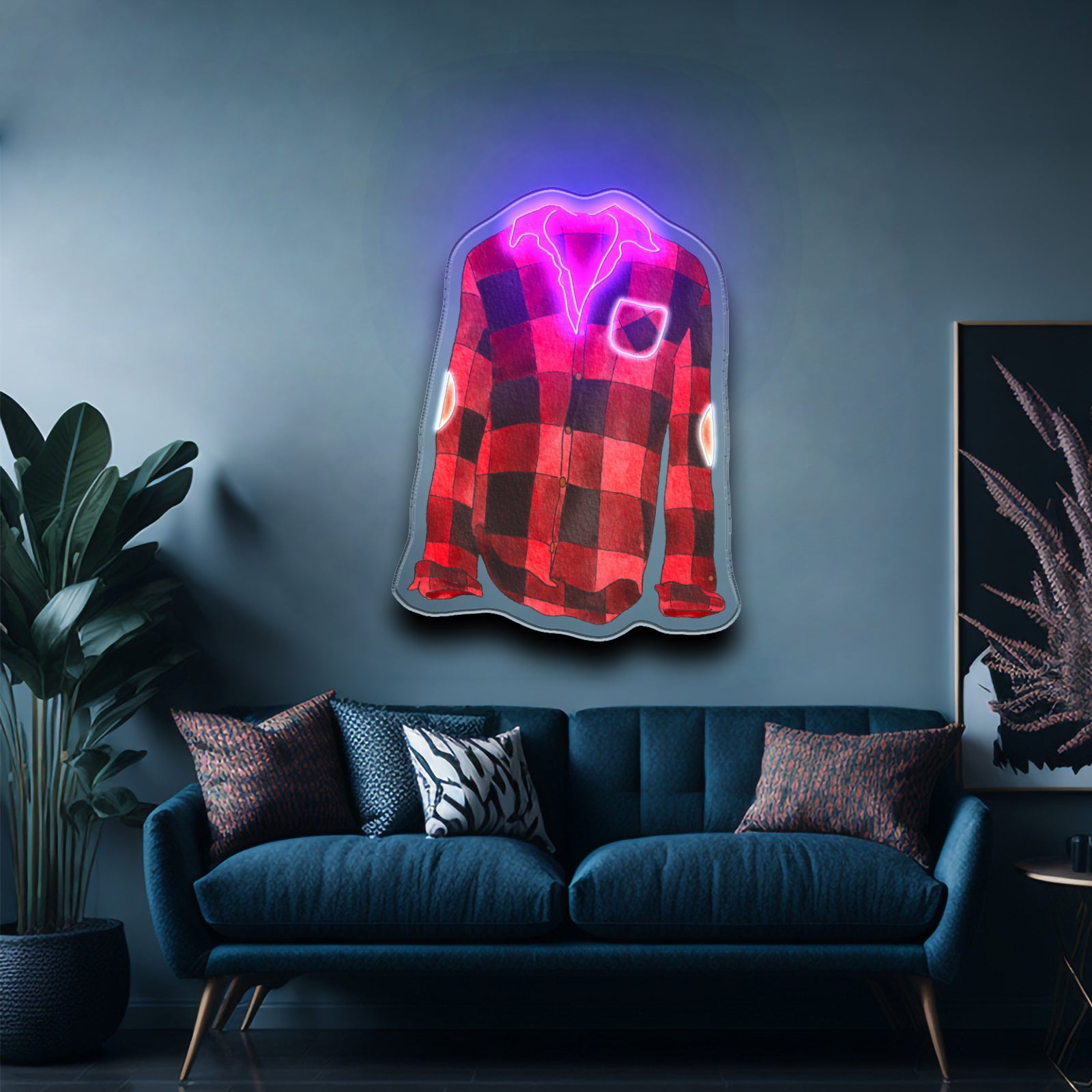 Flannel Shirt Cozy Vibes Neon Signs For Sale