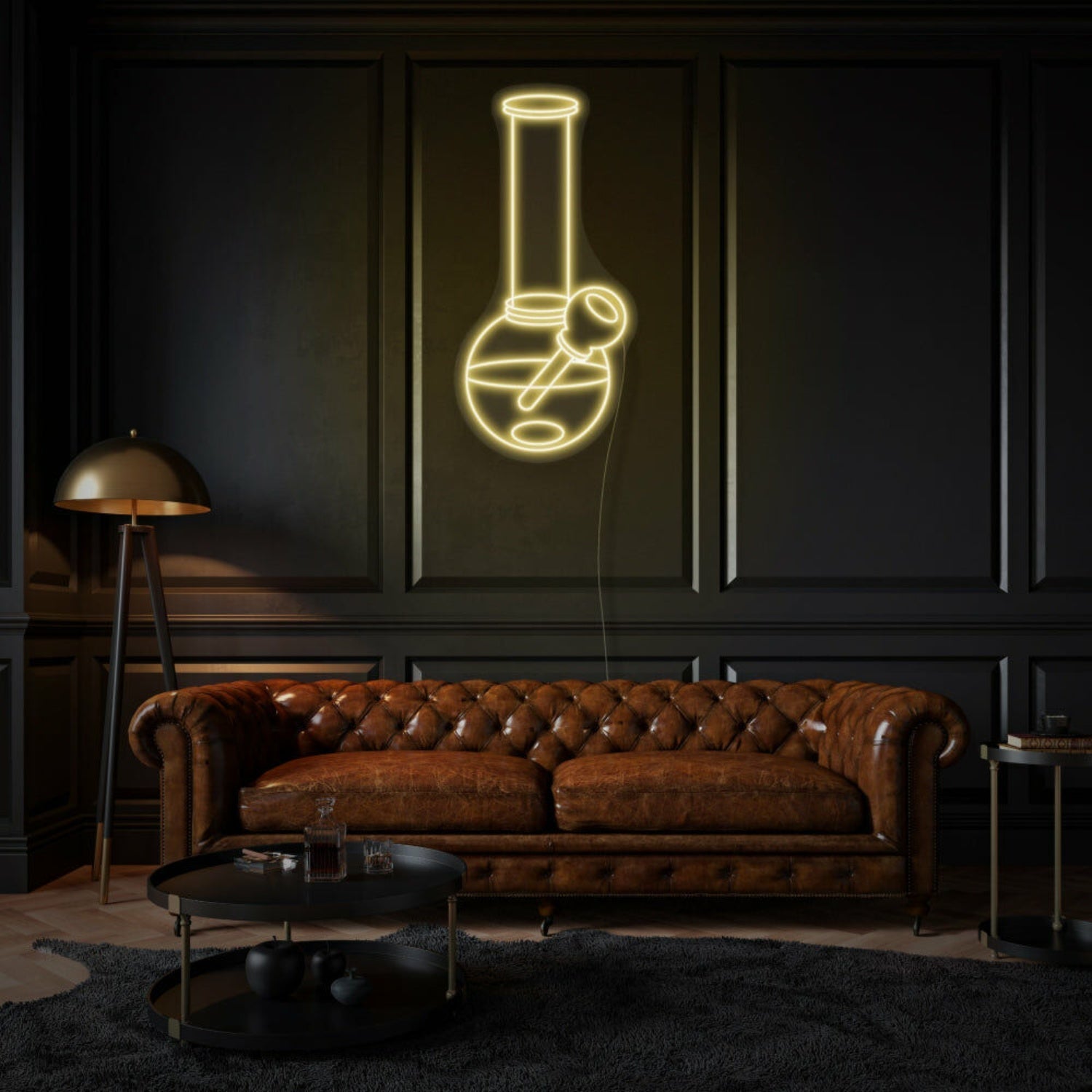 Flask With Weed Sign Neon Edgy And Trendy Statement - Shineneon
