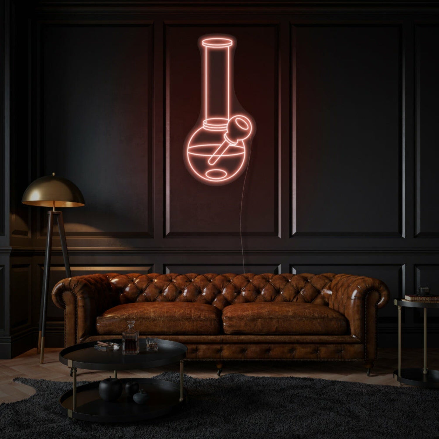 Flask With Weed Sign Neon Edgy And Trendy Statement - Shineneon