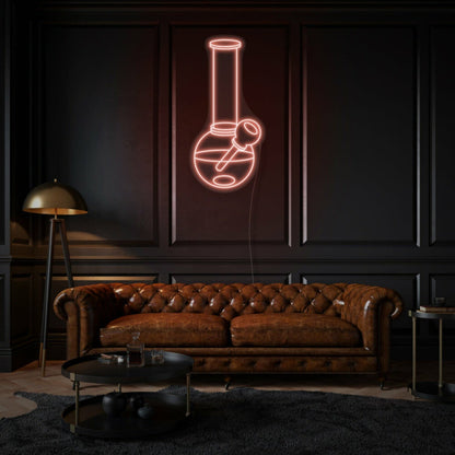 Flask With Weed Sign Neon Edgy And Trendy Statement - Shineneon