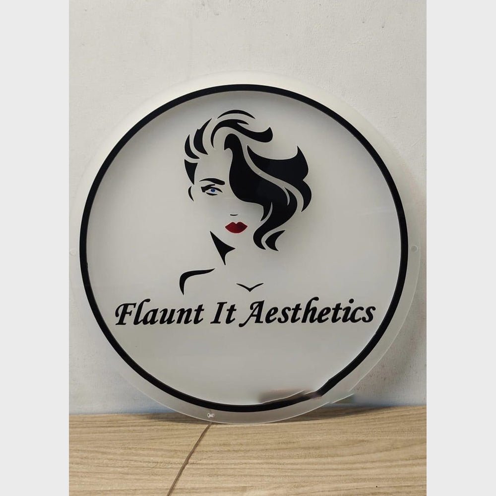 Flaunt It Aesthetics Acrylic Business Logo Sign - Shineneon