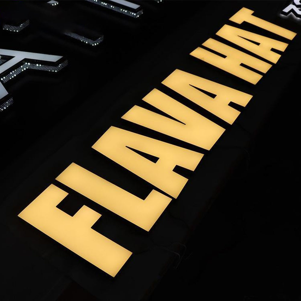 Flava Hat 3D Frontlit Letters Metal Led Sign