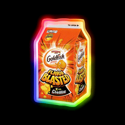 Flavor Blasted Goldfish Snack Food Led Neon Sign Rgb Color - LED neon sign close-up detail