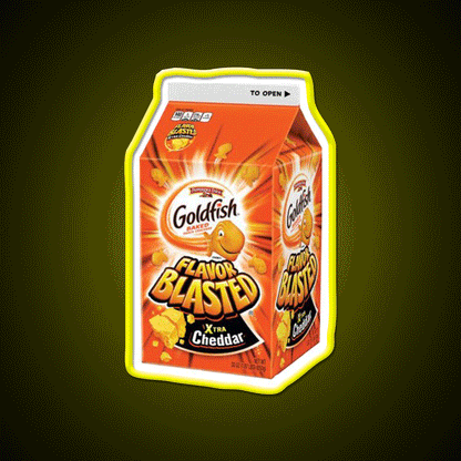 Flavor Blasted Goldfish Snack Food Led Neon Sign Rgb Color - Custom LED neon sign front view