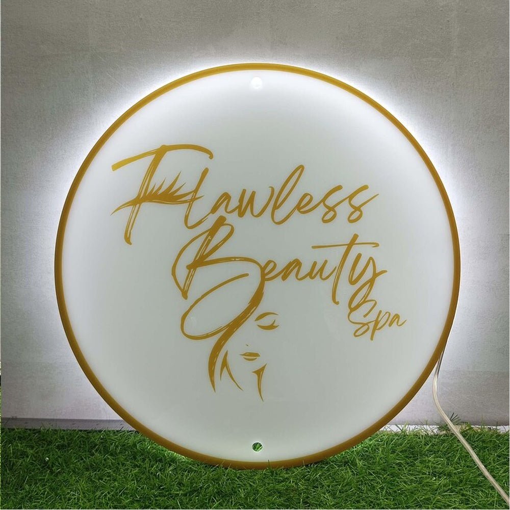 Flawless Beauty Spa Acrylic Business Logo Sign - Shineneon