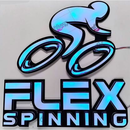 Flex Spinning With Logo 3D Frontlit Channel Letters Led Light Sign - Shineneon