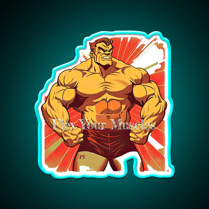 Flex Your Muscles Gym Fitness Led Neon Sign Rgb Color