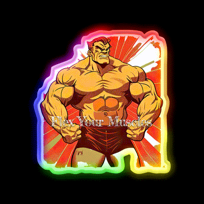 Flex Your Muscles Gym Fitness Led Neon Sign Rgb Color