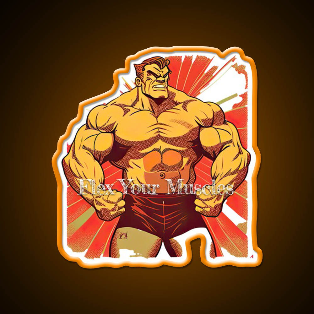 Flex Your Muscles Gym Fitness Led Neon Sign Rgb Color