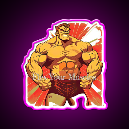 Flex Your Muscles Gym Fitness Led Neon Sign Rgb Color