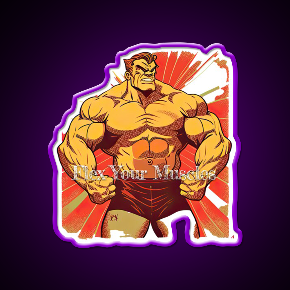 Flex Your Muscles Gym Fitness Led Neon Sign Rgb Color