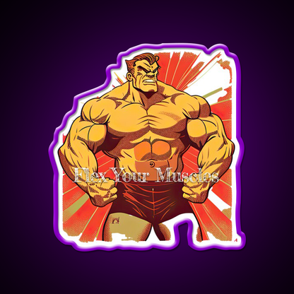 Flex Your Muscles Gym Fitness Led Neon Sign Rgb Color