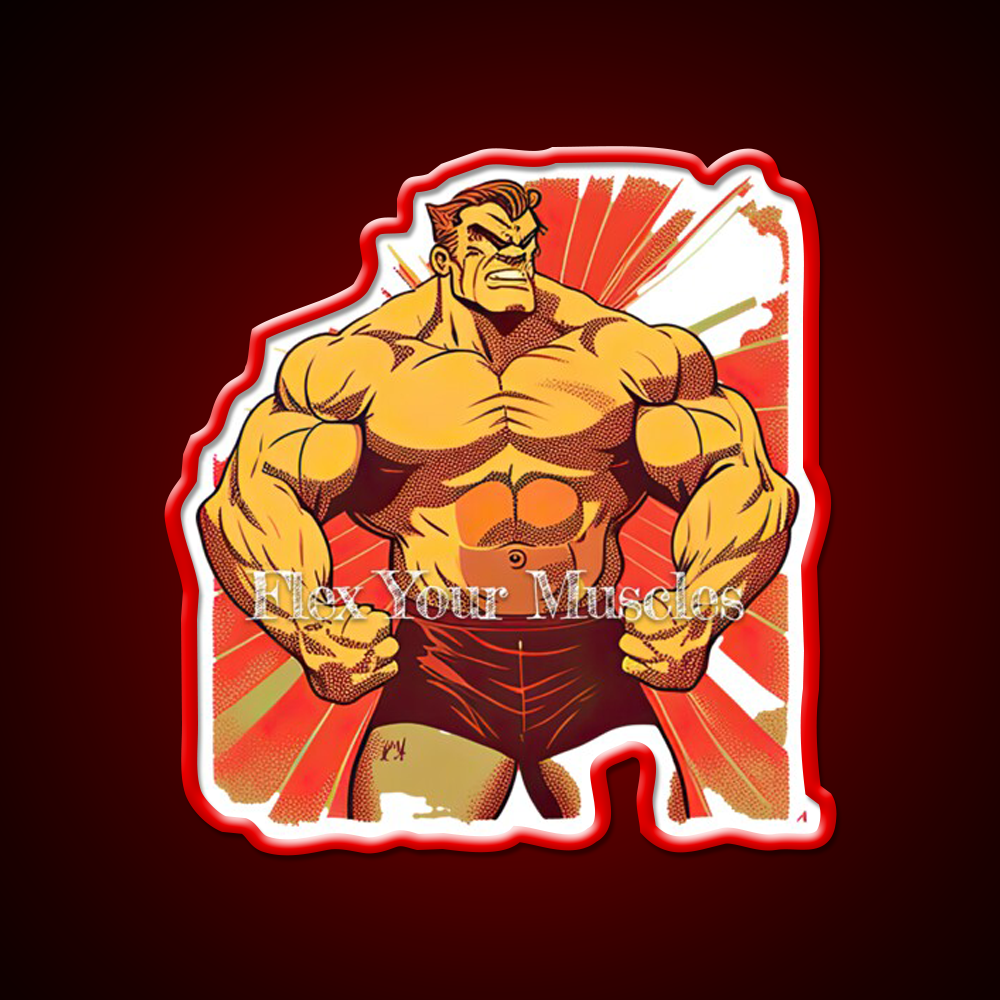 Flex Your Muscles Gym Fitness Led Neon Sign Rgb Color