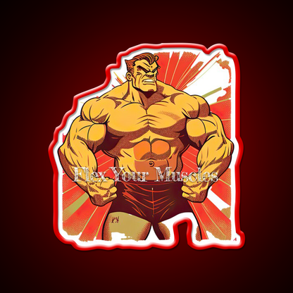 Flex Your Muscles Gym Fitness Led Neon Sign Rgb Color