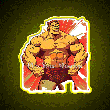 Flex Your Muscles Gym Fitness Led Neon Sign Rgb Color