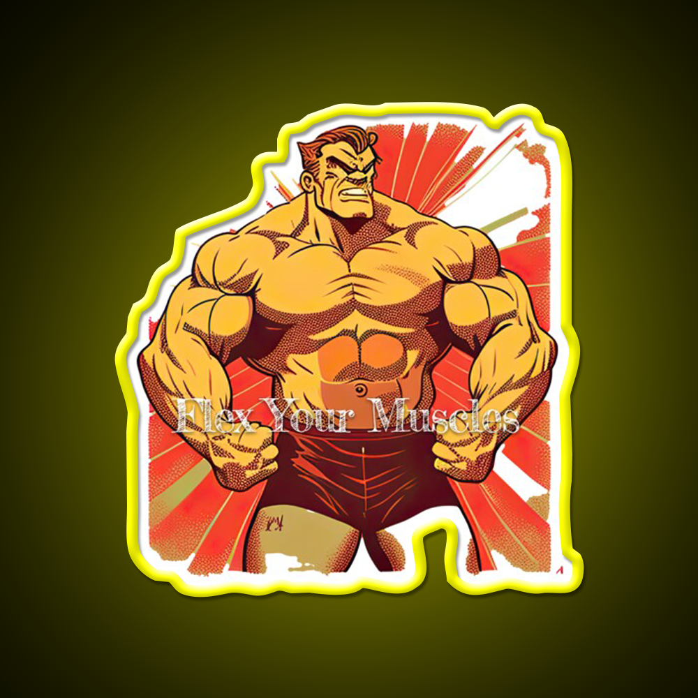 Flex Your Muscles Gym Fitness Led Neon Sign Rgb Color