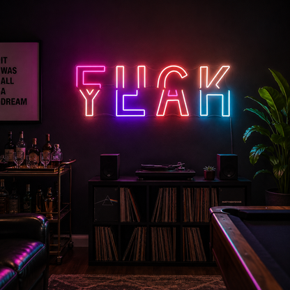 Flick Yeah Is LED Neon Sign - 03 Real Lifestyle Scene