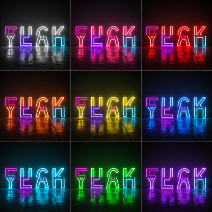 Flick Yeah Is LED Neon Sign - 05 Color Grid