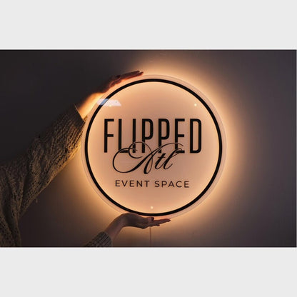 Flipped Event Space Acrylic Business Logo Sign - Shineneon