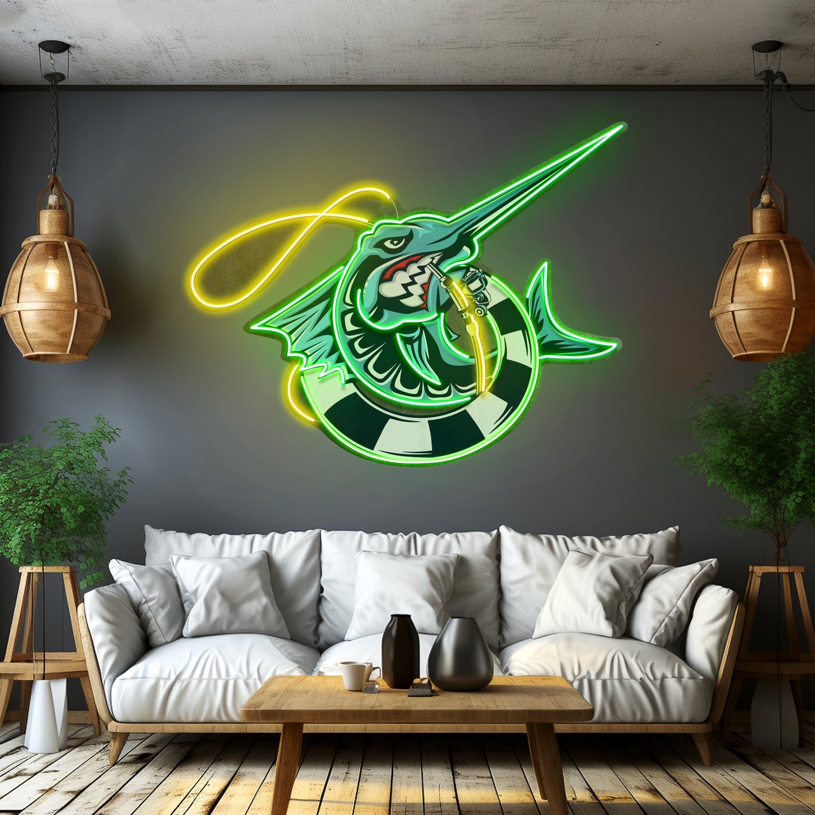 Float Fishing Led Neon Sign Light Custom Led Signs - Shineneon