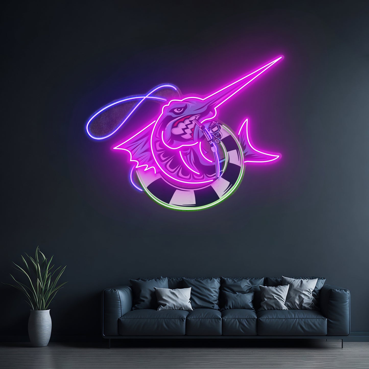 Float Fishing Led Neon Sign Light Custom Led Signs