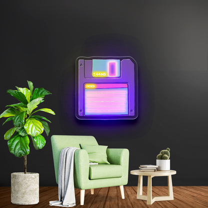 Floppy Disk 80s Neon Sign Art