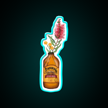 Floral Ginger Beer Bar Decor Led Neon Sign Rgb Color - Size and dimension reference