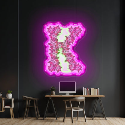 Floral K Letter Neon Light Custom - Shineneon