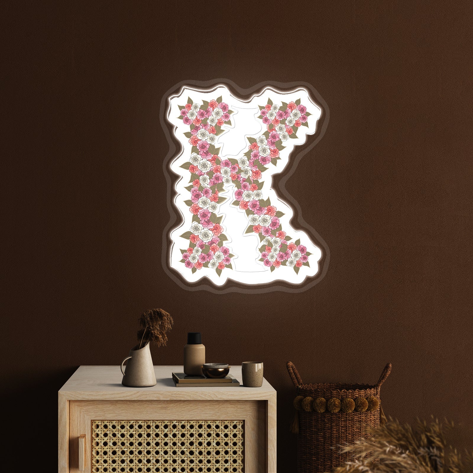 Floral K Letter Neon Light Custom - Shineneon