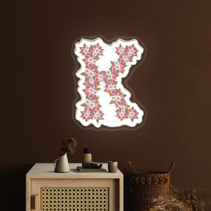 Floral K Letter Neon Light Custom - Shineneon