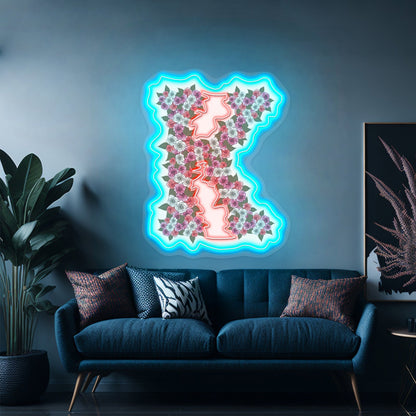 Floral K Letter Neon Light Custom - Shineneon