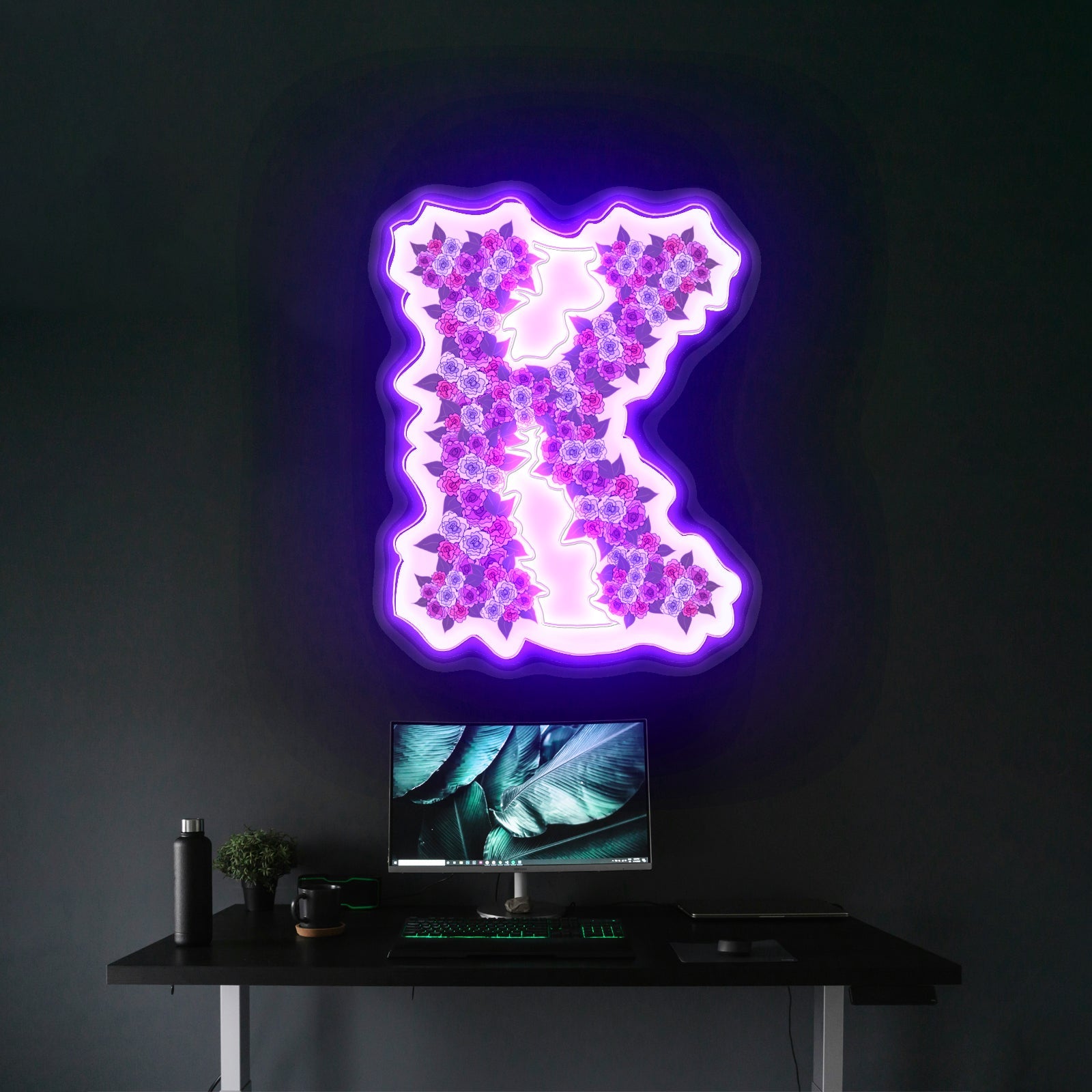 Floral K Letter Neon Light Custom - Shineneon