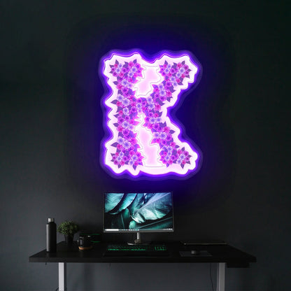Floral K Letter Neon Light Custom - Shineneon