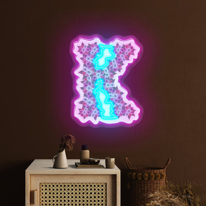 Floral K Letter Neon Light Custom - Shineneon