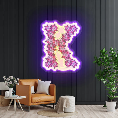 Floral K Letter Neon Light Custom - Shineneon