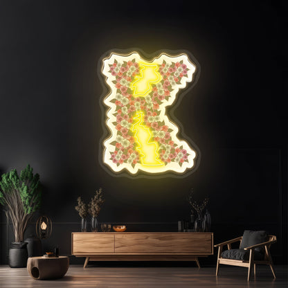 Floral K Letter Neon Light Custom - Shineneon