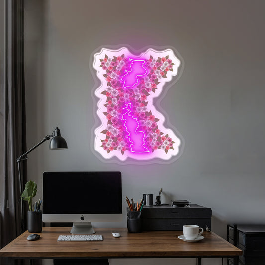 Floral K Letter Neon Light Custom