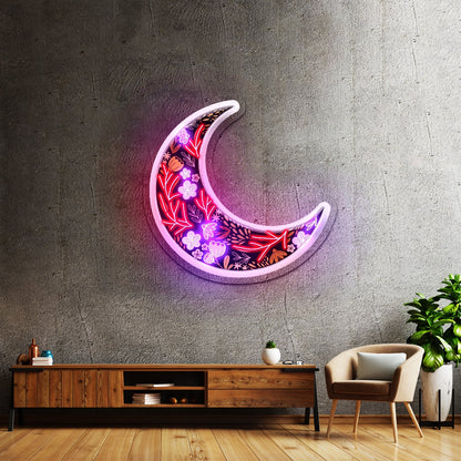 Floral Moon Neon Signs Led Lights For Signs - Shineneon