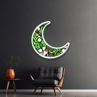Floral Moon Neon Signs Led Lights For Signs - Shineneon