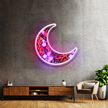Floral Moon Neon Signs Led Lights For Signs